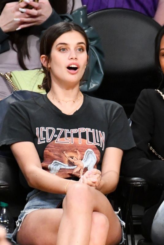 SARA SAMPAIO and JASMINE TOOKES at LA Lakers vs Portland Trail Blazer Game in Los Angeles 04/09/2019