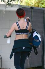 SARAH HYLAND Leaves a Gym in Los Angeles 04/10/2019