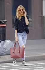 SIENNA MILLER in Ripped Jeans Out in New York 04/09/2019