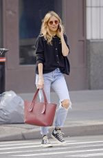 SIENNA MILLER in Ripped Jeans Out in New York 04/09/2019