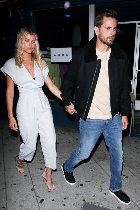 SOFIA RICHIE and Scott Disick at No Name Restaurant in Los Angeles 
