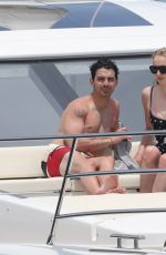 SOPHIE TURNER and Joe Jonas at a Boat in Cabo San Lucas 04/18/2019