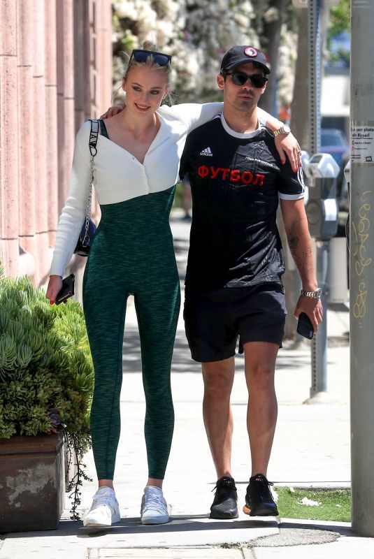 SOPHIE TURNER and Joe Jonas Out for Lunch in West Hollywood 04/22/2019