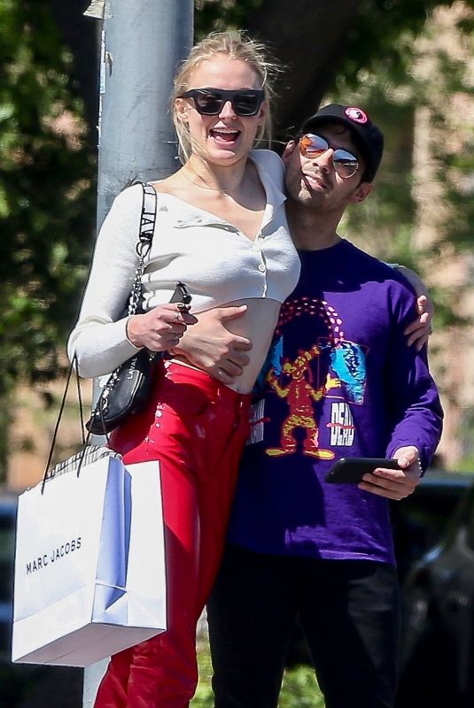 SOPHIE TURNER and Joe Jonas Out Shopping in Hollywood 04/13/2019