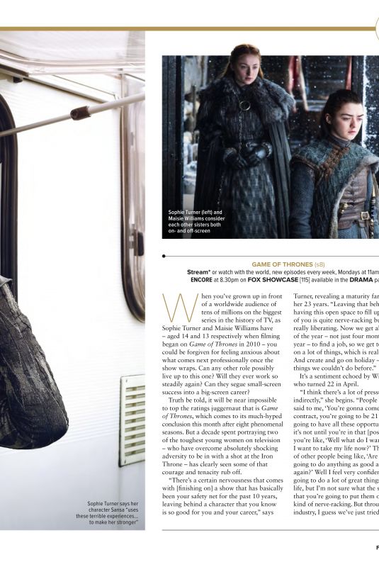 SOPHIE TURNER and MAISIE WILLIAMS in The Hollywood Reporter, April 2019