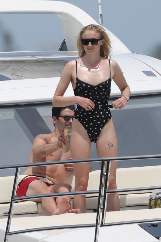 SOPHIE TURNER in Swimsuit at a Yacht in Mexico 04/18/2019