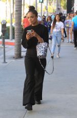 TESSA THOMPSON Shopping on Rodeo Drive in Beverly Hills 04/17/2019