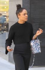 TESSA THOMPSON Shopping on Rodeo Drive in Beverly Hills 04/17/2019