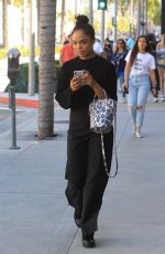 TESSA THOMPSON Shopping on Rodeo Drive in Beverly Hills 04/17/2019