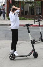 THYLANE BLONDEAU and Samuel Bensoussan Riding Bird Scooters in West Hollywood 04/27/2019