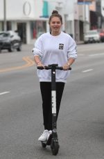 THYLANE BLONDEAU and Samuel Bensoussan Riding Bird Scooters in West Hollywood 04/27/2019