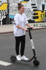 THYLANE BLONDEAU and Samuel Bensoussan Riding Bird Scooters in West Hollywood 04/27/2019
