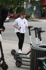 THYLANE BLONDEAU and Samuel Bensoussan Riding Bird Scooters in West Hollywood 04/27/2019