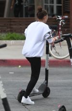 THYLANE BLONDEAU and Samuel Bensoussan Riding Bird Scooters in West Hollywood 04/27/2019