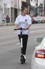 THYLANE BLONDEAU and Samuel Bensoussan Riding Bird Scooters in West Hollywood 04/27/2019