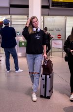 TONI GARRN in Ripped Denim at Berlin Tegel Airport 04/23/2019