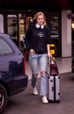 TONI GARRN in Ripped Denim at Berlin Tegel Airport 04/23/2019