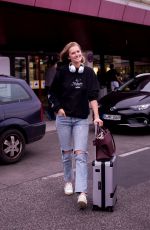 TONI GARRN in Ripped Denim at Berlin Tegel Airport 04/23/2019