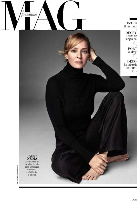 UMA THURMAN in Madame Figaro, April 2019