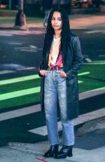 ZOE KRAVITZ on the Set of High Fidelity in New York 04/19/2019