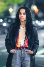 ZOE KRAVITZ on the Set of High Fidelity in New York 04/19/2019
