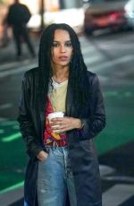 ZOE KRAVITZ on the Set of High Fidelity in New York 04/19/2019