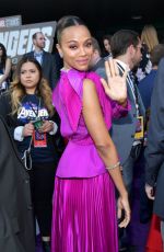 ZOE SALDANA at Avengers: Endgame Premiere in Los Angeles 04/22/2019