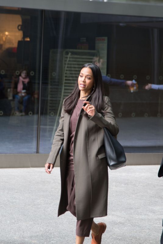 ZOE SALDANA Out and About in New York 04/07/2019