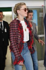 AMBER HEARD Aarrives at Nice Airport at 2019 Cannes Film Festival 05/13/2019