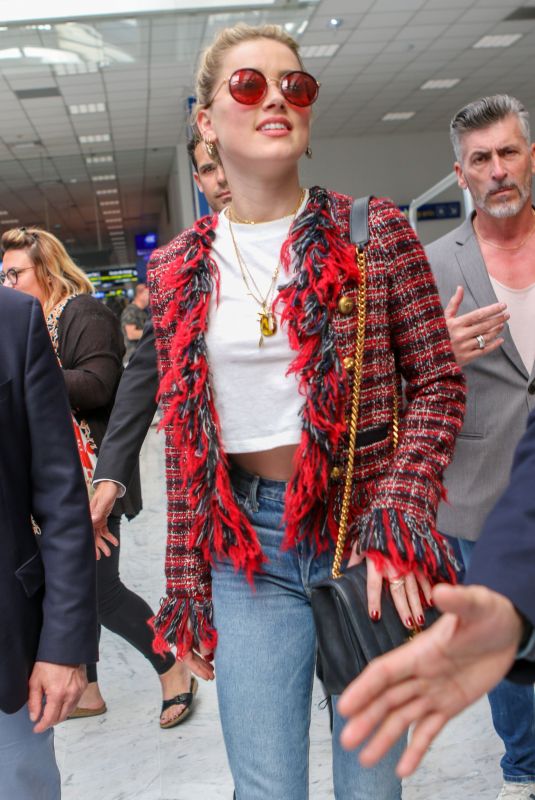 AMBER HEARD Aarrives at Nice Airport at 2019 Cannes Film Festival 05/13/2019