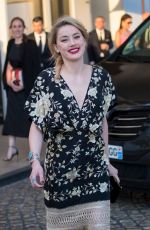 AMBER HEARD Arrives at Martinez Hotel in Cannes 05/16/2019