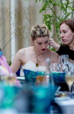 AMBER HEARD o at Terrace of Martinez Hotel in Cannes 05/14/2019