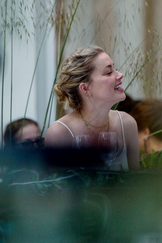 AMBER HEARD o at Terrace of Martinez Hotel in Cannes 05/14/2019