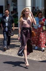 AMEBER HEARD Out for Lunch at La Plage Du Martinez in Cannes 05/16/2019