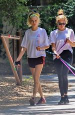 ASHLEY BENSON and CARA DELEVINGNE Out with Their Dogs in Studio City 05/29/2019