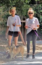ASHLEY BENSON and CARA DELEVINGNE Out with Their Dogs in Studio City 05/29/2019