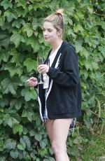 ASHLEY BENSON in Denim Shorts Out in Los Feliz 05/26/2019