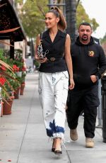 BELLA HADID Arrives at Via Alloro in Beverly Hills 05/08/2019