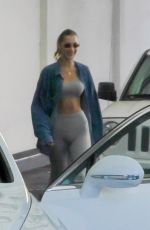 BELLA HADID in Tights Leaves Dermatologist in Beverly Hills 05/03/2019