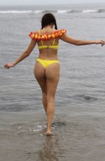 BLANCA BLANCO in Yellow Bikini at a Beach in Malibu 04/30/2019