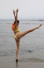 BLANCA BLANCO in Yellow Bikini at a Beach in Malibu 04/30/2019