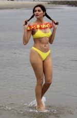 BLANCA BLANCO in Yellow Bikini at a Beach in Malibu 04/30/2019