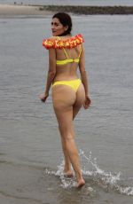 BLANCA BLANCO in Yellow Bikini at a Beach in Malibu 04/30/2019
