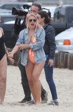 BUSY PHILIPPS in Bikini on the Set of Her New Show in Venice 04/29/2019