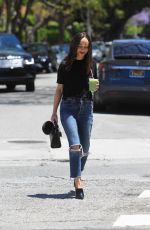 CARA SANTANA in Ripped Denim Out and About in Hollywood 05/24/2019