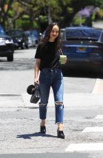 CARA SANTANA in Ripped Denim Out and About in Hollywood 05/24/2019