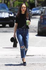 CARA SANTANA in Ripped Denim Out and About in Hollywood 05/24/2019