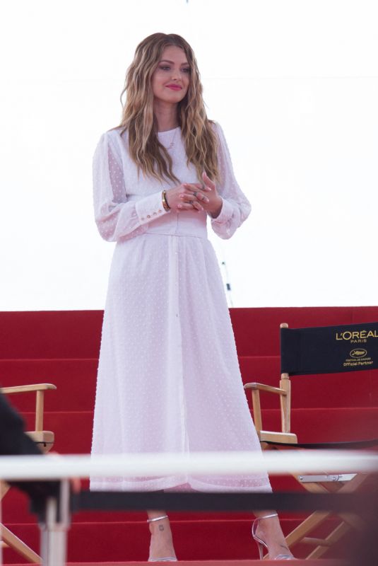 CAROLINE RECEVEUR on the Set of a Photoshoot in Cannes 05/19/2019