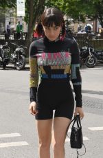 CHARLI XCX in Black Playsuit Out in London 05/22/2019