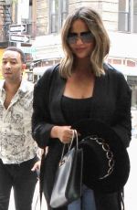 CHRISSY TEIGEN in Ripped Jeans Out and About in New York 05/29/2019